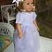 American Girl doll  or 18 inch doll dress and hair clip.  Lilac satin and organdy with lace trim