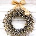 GOLD& ANTIQUE WHITE Berry Wreath-Spring Door Wreath-Wedding Decor-Summer Wreath-Scented Apple Cinnamon-Choose Scent and Ribbon