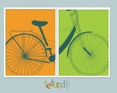 Bicycle Prints, Set of 2, Great Bicycle Divide, 11X14 each, House decoration, Housewarming Gift, Modern Walls