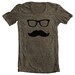 Unisex T Shirt Mustache Wayfarer American Apparel Mens Womens Short Sleeve Tee XS, S, M, L, XL 9 COLORS