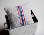 Upcycled vintage grain sack pincushion