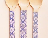 Blue and White Damask Wooden Forks or Spoons - Set of 20 Il_170x135