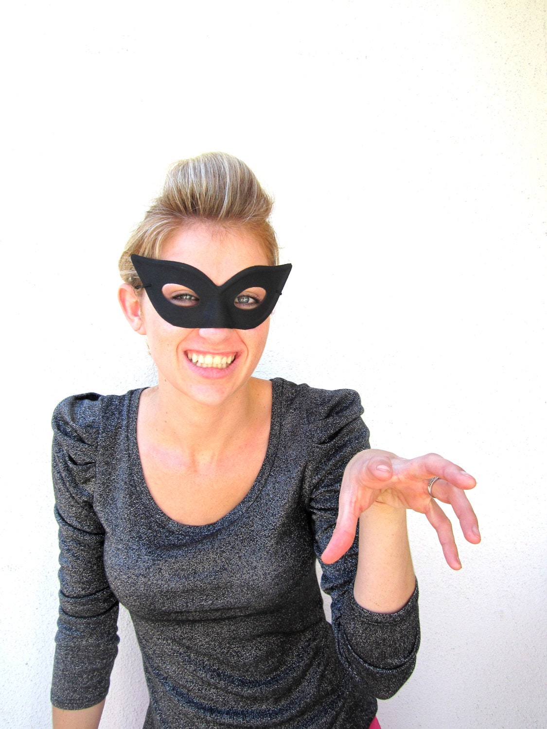 Cat Eye Black Mask Sexy Adult Halloween Costume Cat Women Masquerade - joyfulgabby