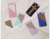 FREE Shipping US -- iPod Touch 5 Silver Studs Studded Rubberized Hard Phone Case AT&T Verizon Sprint