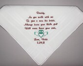 Man's Personalized Wedding Bridal Handkerchief for the Father of the Bride