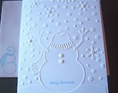 Set of Ten Embossed Snowman Christmas Card
