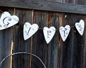 Rustic Custom Gifts Wood Heart Banner
