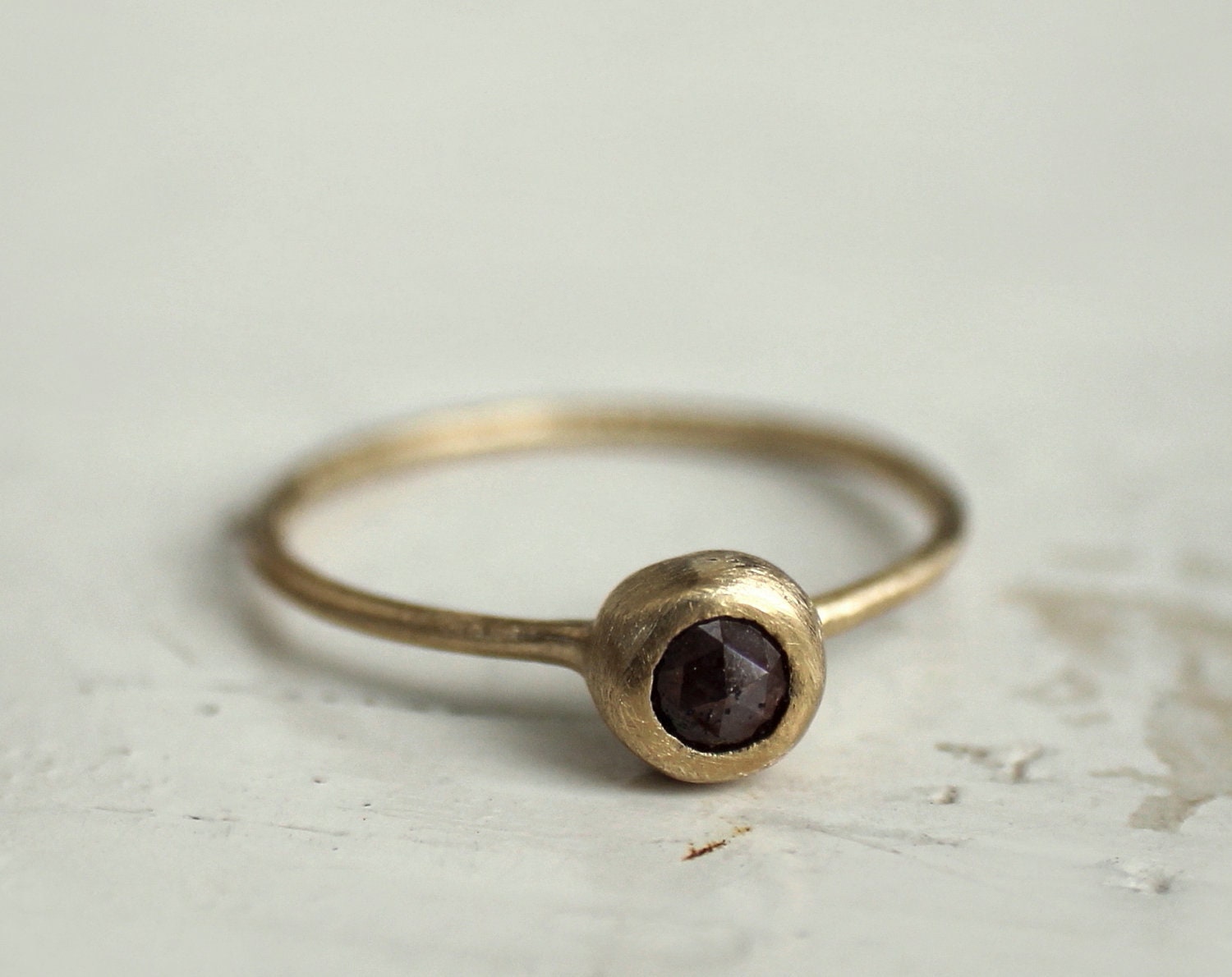Chocolate Brownie rose cut diamond ring. An earthy stone. Beya.