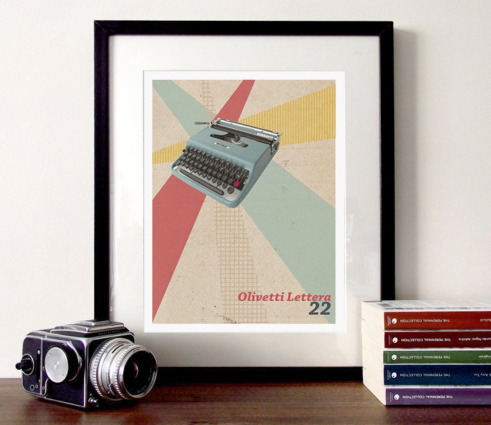 Digital Print Typewriter Olivetti poster print Photography A3 vintage typewriter