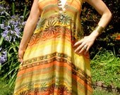 Malibu Sunshine Dreamin One of a Kind Vintage Indian Cotton Handmade Kaftan