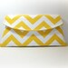 Yellow Clutch - Yellow and White Chevron Clutch - Classic Angled Clutch