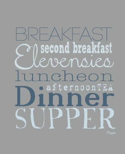 Second Breakfast Quote Art Print