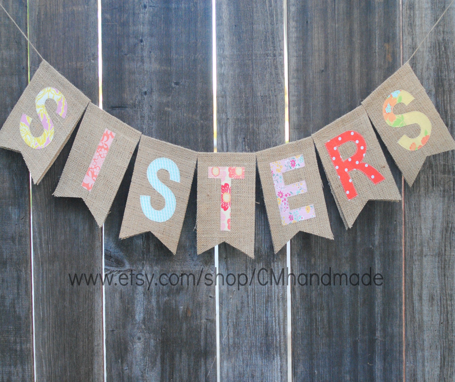 SISTERS burlap banner