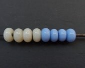 Red white and blue. Handmade Lampwork spacer bead set SRA CPteam FHFTeam
