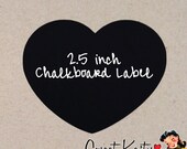 12 Heart Chalkboard Labels with Chalk - 2.5 inch Heart - DIY Mason Jars, Wedding Favors, Party Favors, Organization, Pantry, Storage Il_170x135