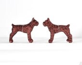 Boxer Dog Home Decor Ornaments. Animal Lover Gift Set of 2 Party Favors or Decoration in Brown Glitter or Wedding Favors
