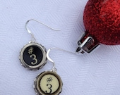 Typewriter Key Earrings