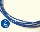 11 Yards/10 meters/32,8 feet round, natural leather cord, ultramarine, 2 mm