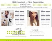 Photography Marketing Calendar Template - 2013 Calendar 2 - 5x7 Double Sided Calendar