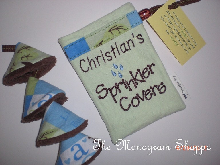 Sprinkler Covers for Baby Boys (item can be personalized with name or monogram)