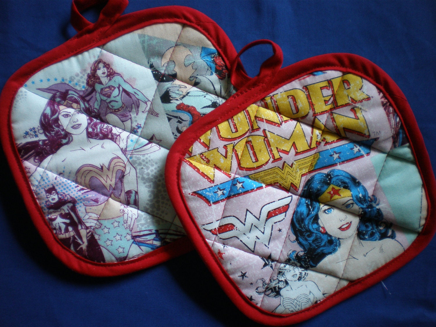 Wonder Woman Supergirl Batgirl pot holders