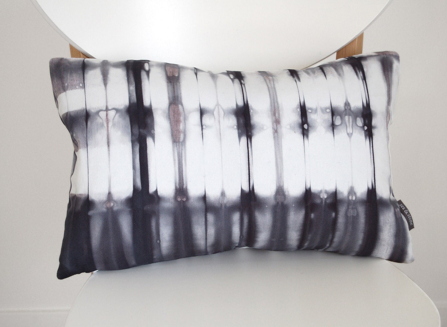Charcoal Tie Dye Pillow Cover 12x18 inches - Slate