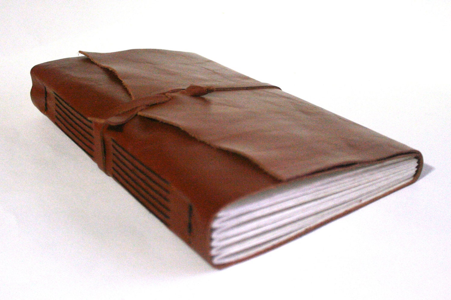 Large Leather Journal, Copper Brown, Hand-Bound 5.75 x 8.75 Journal by The Orange Windmill on Etsy