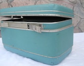 Vintage train case collectible Silhouette suitcase makeup bag