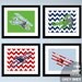 Boys airplane nursery art - WWI aircraft, set of four - vintage airplanes