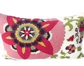 Floral Decorative Pillow Cover 12X20 Home Decor Fabric-Throw Pillow-Pink-Accent Pillow-Lumbar Pillow-Toss Pillow