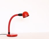 Vintage 80s adjustable red table lamp