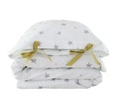 ORGANIC Toddler Bedding set - Stars - grey