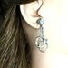 Vintage dangle earrings wedding ring engagement ring silver tone