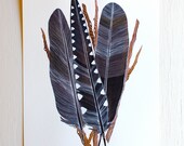 Crow Feather Bundle - Original Painting - Watercolor Art by Marisa Redondo 9x12