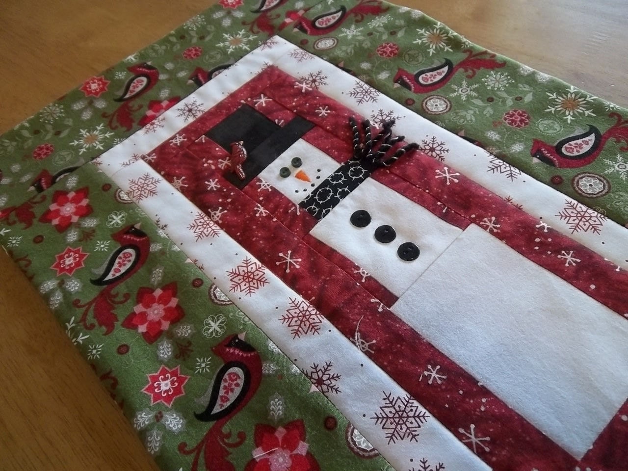 Snowman with Cardinal Wall Hanging