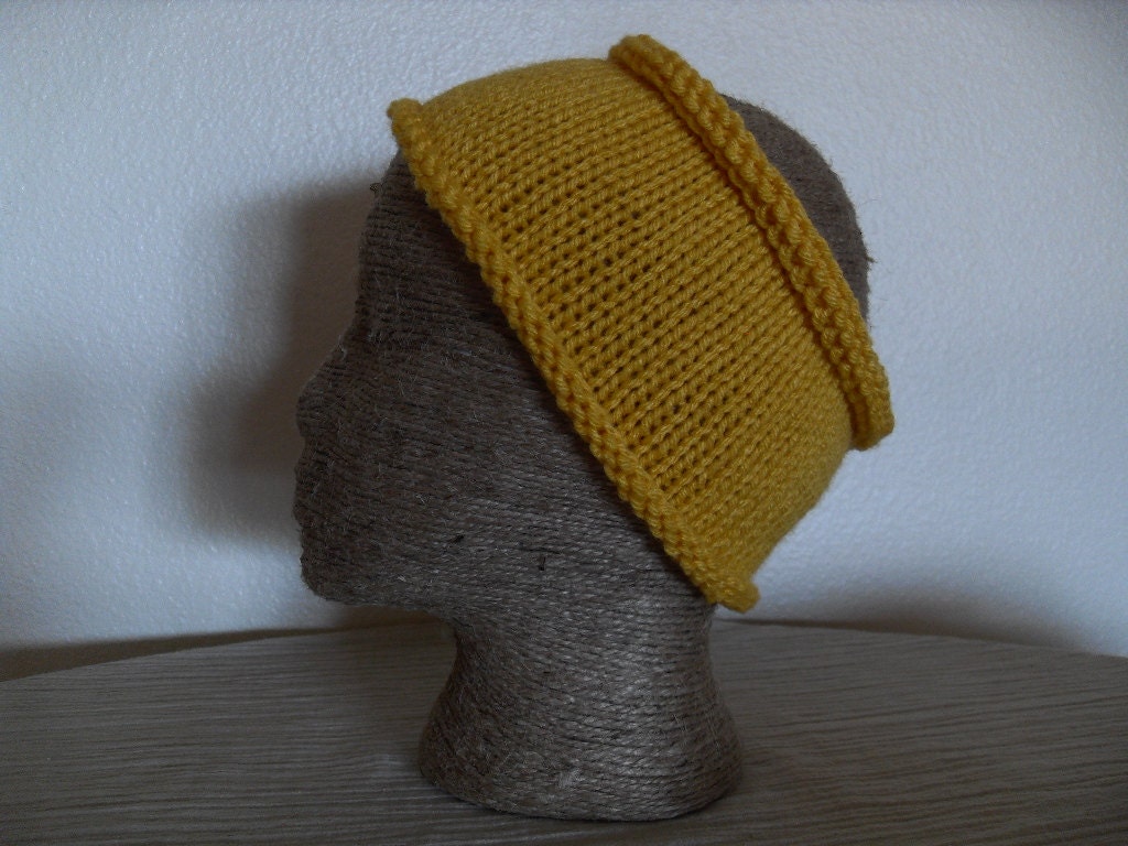 Dread Wrap - Head Wrap - Ear Muff - Warmer Cozy - Warm Winter Accessory - Yellow Headband - Short Length -  Vegan Acrylic