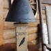 Primitive CROWS Lamp with Stars Punched Tin Lampshade Folk Style