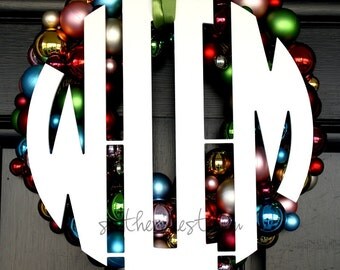 Painted Block White Medium (14") Wooden Monogram-Perfect for Holiday Wreaths and more
