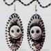 Reserved for Carrie - Polymer Clay Skulls Flowers - Sugar Skulls - Halloween Jewelry - Goth Lolita Earrings