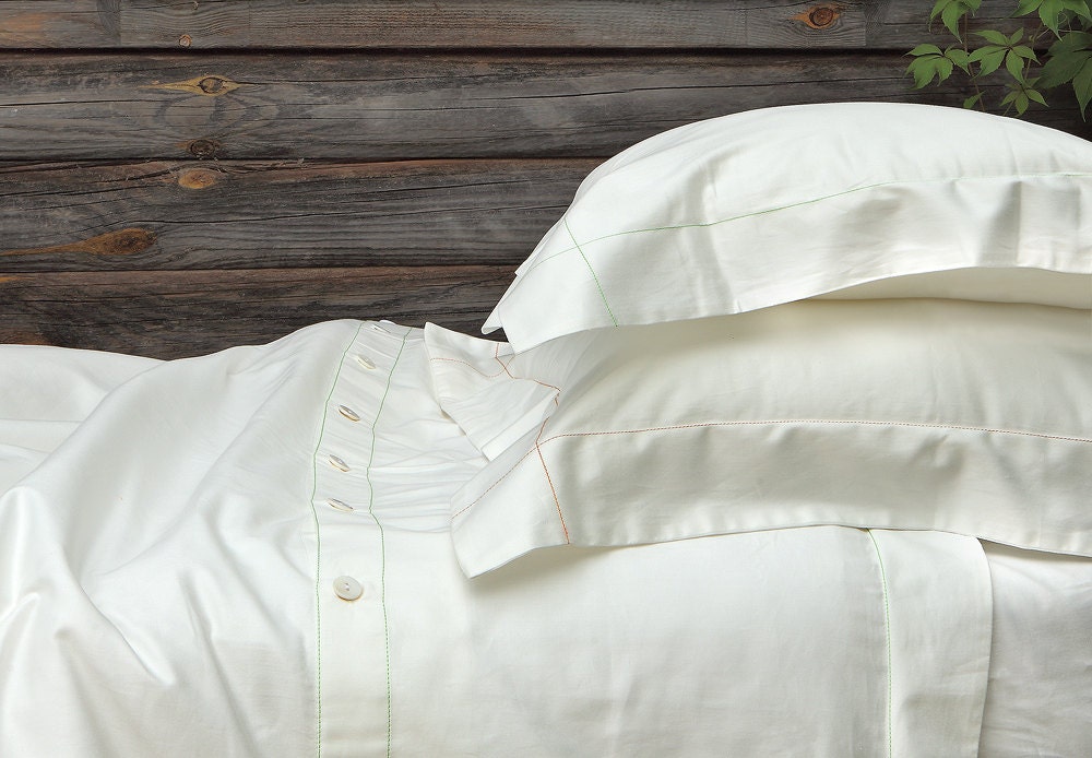 organic bed linen - duvet  cover 100 %  organic cotton sateen - feneroart