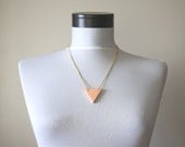 Peach Triangle Geometric Necklace - Geometric Jewelry -  Tribal Arrow Fashion Necklaces - Gold Plated Chains for Women