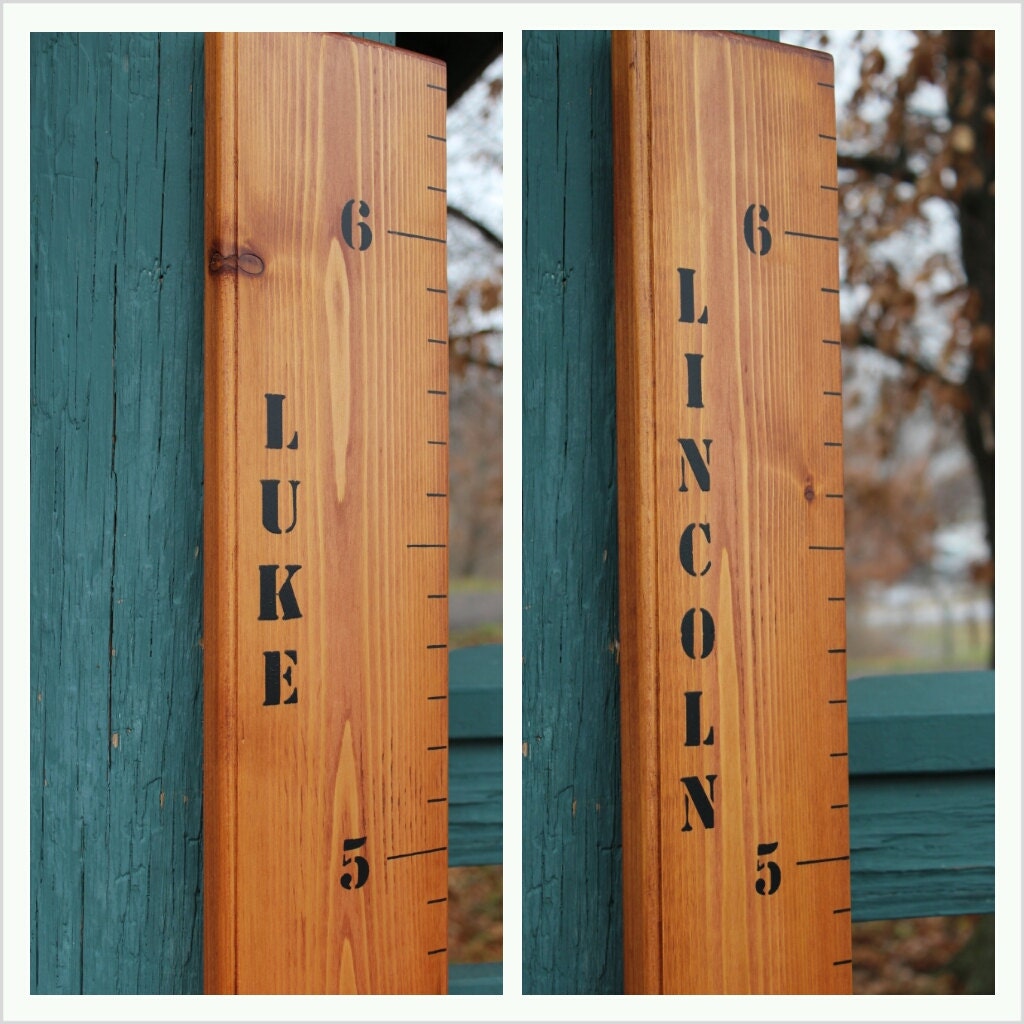 Cedar Wood Growth Chart Ruler With A Custom Name