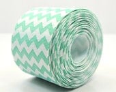 Chevron Print Aqua and White Grosgrain Ribbon 1.5 Inch - pickinickibows