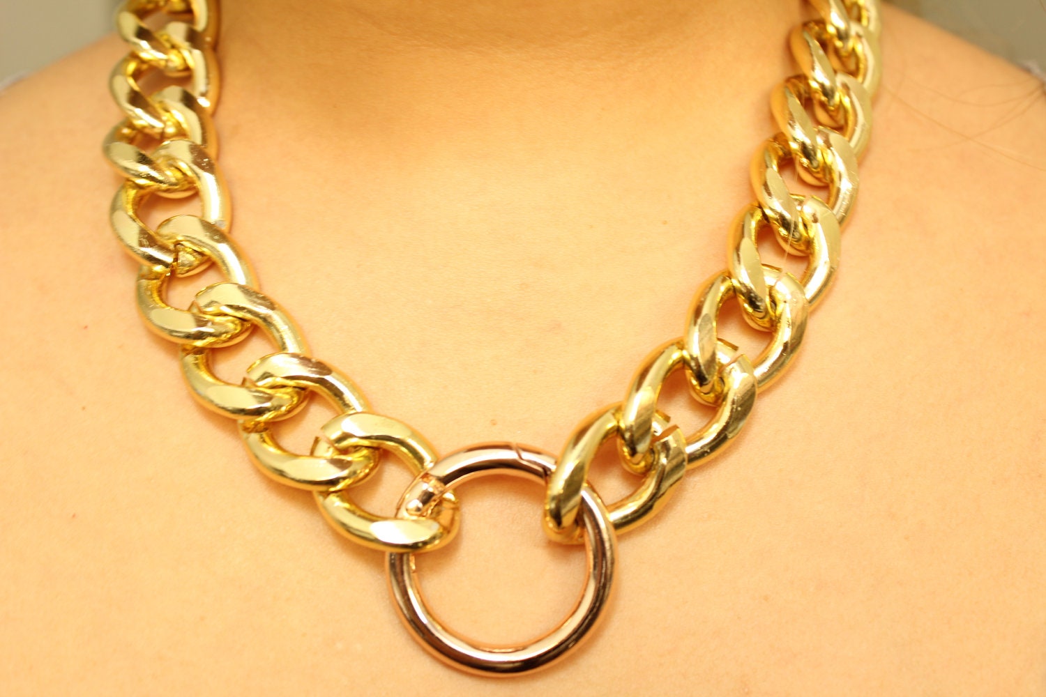 Chunky Chain & Spring Ring Clasp Necklace