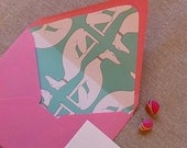 Turquoise and PInk Monogram Custom Stationery