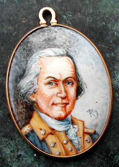 SALE Hand-painted Miniature Portrait, George Washington