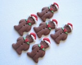 6 Gingerbread Men Sewing Buttons