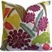 Floral Pillow Cover - Decorative Floral Pillow Cover in Reds, Greens & Browns - Accent Pillow - Throw Pillow