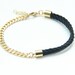 Arm candy - mini Half and Half: Gold chunky chain and Black silk Bracelet