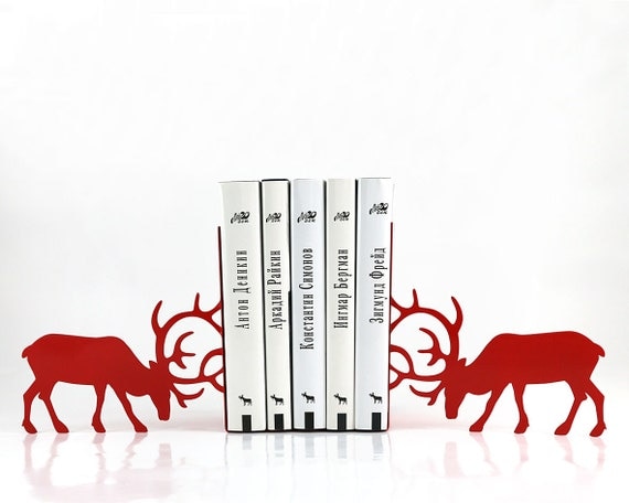 Bookends - Butting Deer - laser cut for precision these metal bookends will hold your favorite books